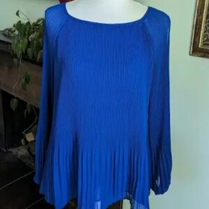 Susan Graver Cold Shoulder Pleated Top